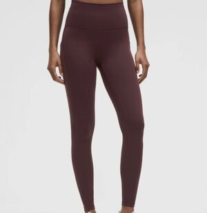 Lululemon Wunder Train High Rise Tights With Pockets 25in Goodnight Plum
